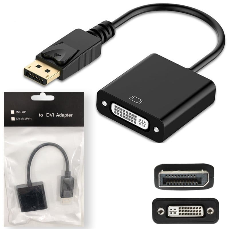 DisplayPort DP Male to DVI Female Adapter Display Port Converter For Computer, Desktop, Laptop, PC, Monitor, Projector, HDTV - Black DisplayPort DP Male to DVI Female Adapter Display Port Converter For Computer, Desktop, Laptop, PC, Monitor, Projector, HDTV - Black
